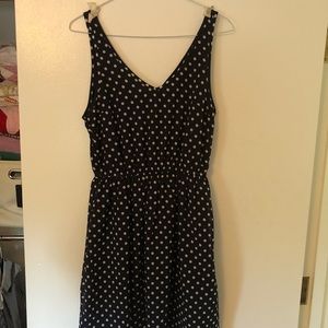 Navy polka dot top
